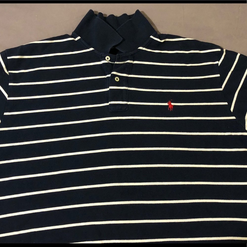 Ralph Lauren Navy Striped Polo